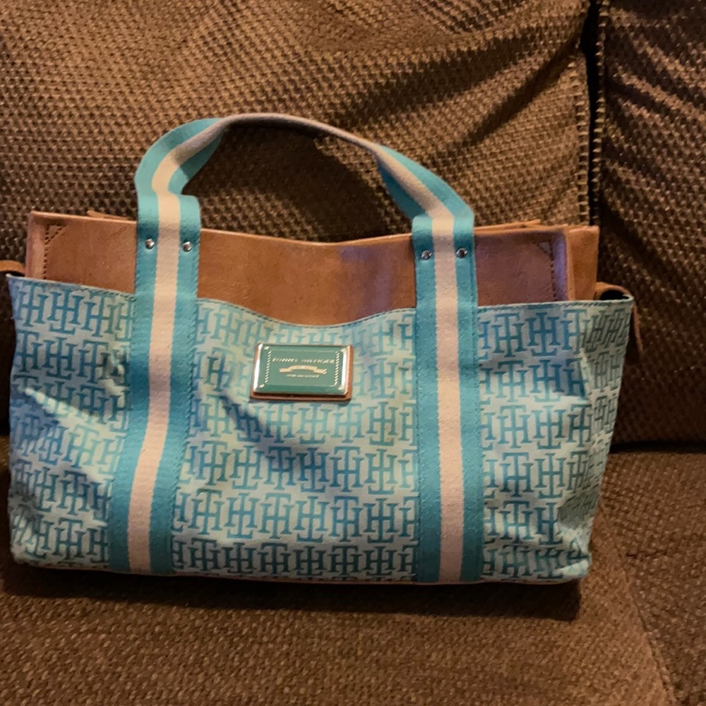 Tommy Hilfiger Turquoise green/tan handbag